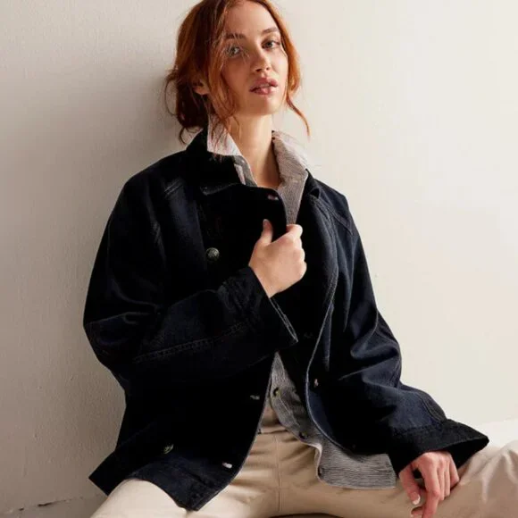 Free People Viva Surplus Jacket in Black - Picture 2 of 8